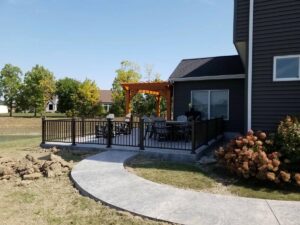 Backyard deck pergola