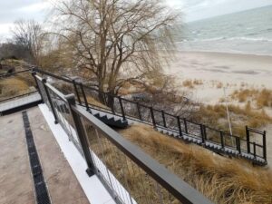 Beach staircase view