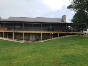 Spacious wooden deck