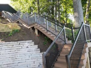 Wooden hill staircase